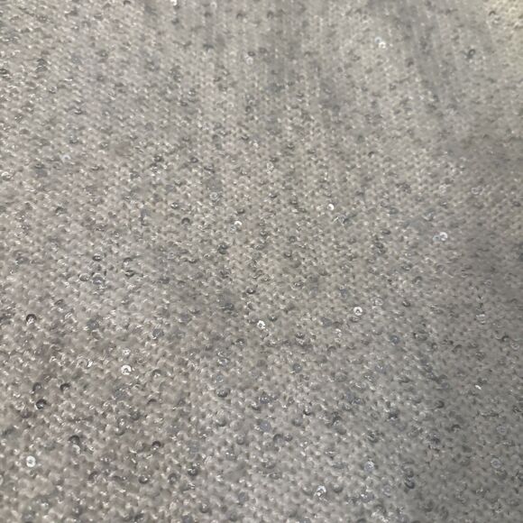 Calvin Klein Silver White Glittery Sweater Women's Size Small Longer Torso - Picture 2 of 8